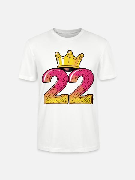 22 Number Crown - Stanley/Stella CRAFTER Unisex Organic T-Shirt - white