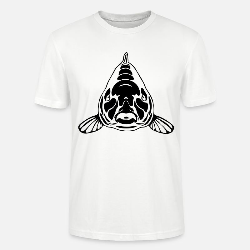 Karpfen frontal - Stanley/Stella Unisex Bio-T-Shirt CRAFTER - Weiß