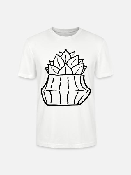 Hand-painted cactus - Stanley/Stella CRAFTER Unisex Organic T-Shirt - white