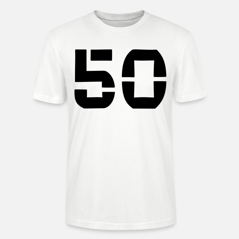 50 - Numéro - Anniversaire - T-shirt bio CRAFTER Stanley Stella Unisexe - blanc
