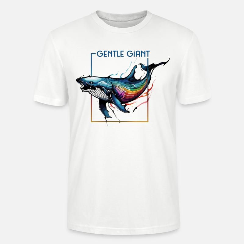 Strahlender Regenbogenwal - Der sanfte Riese - Stanley/Stella Unisex Bio-T-Shirt CRAFTER - Weiß