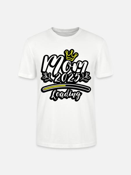 Mama 2025 Loading Mom - Stanley/Stella Unisex Bio-T-Shirt CRAFTER - Weiß