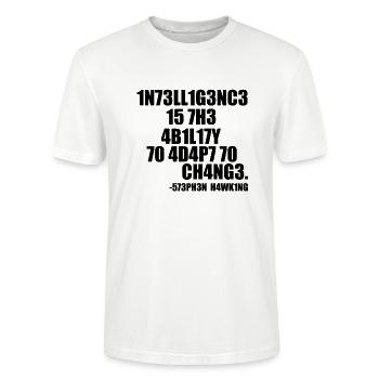 INTELLIGENTER STEPHEN HAWKING SPRUCH! GESCHENKIDEE - Stanley/Stella Unisex Bio-T-Shirt CRAFTER - Weiß - Vorne - Alina (178cm) & Michal (187cm)