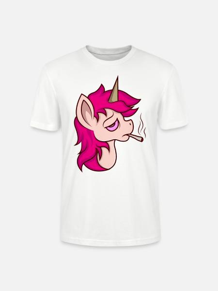 Bekifftes Einhorn - Stanley/Stella Unisex Bio-T-Shirt CRAFTER - Weiß