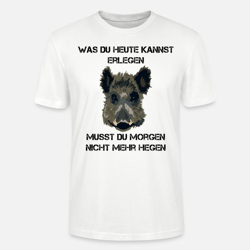 Jäger Wildschwein Jagd Geschenkidee - Stanley/Stella Unisex Bio-T-Shirt CRAFTER - Weiß