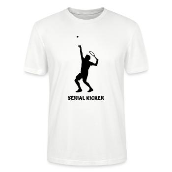 Tennis Service Serial Kicker - T-shirt bio CRAFTER Stanley Stella Unisexe - blanc - Devant - Alina (178cm) & Michal (187cm)
