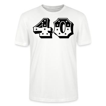 Zahl 40 - Stanley/Stella Unisex Bio-T-Shirt CRAFTER - Weiß - Vorne - Alina (178cm) & Michal (187cm)