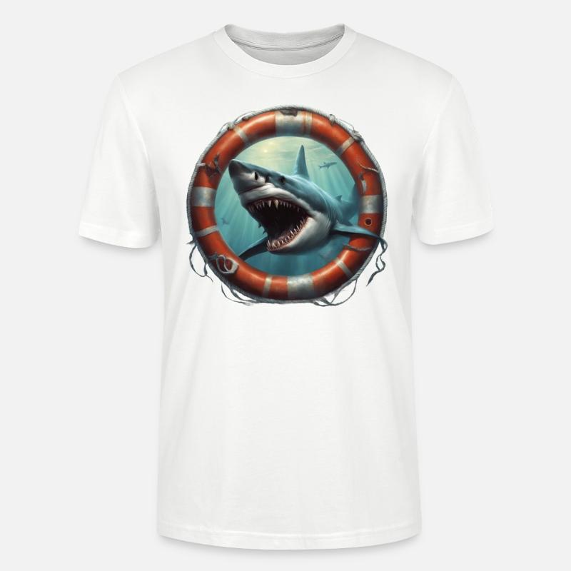 Requin blanc - T-shirt bio CRAFTER Stanley Stella Unisexe - blanc