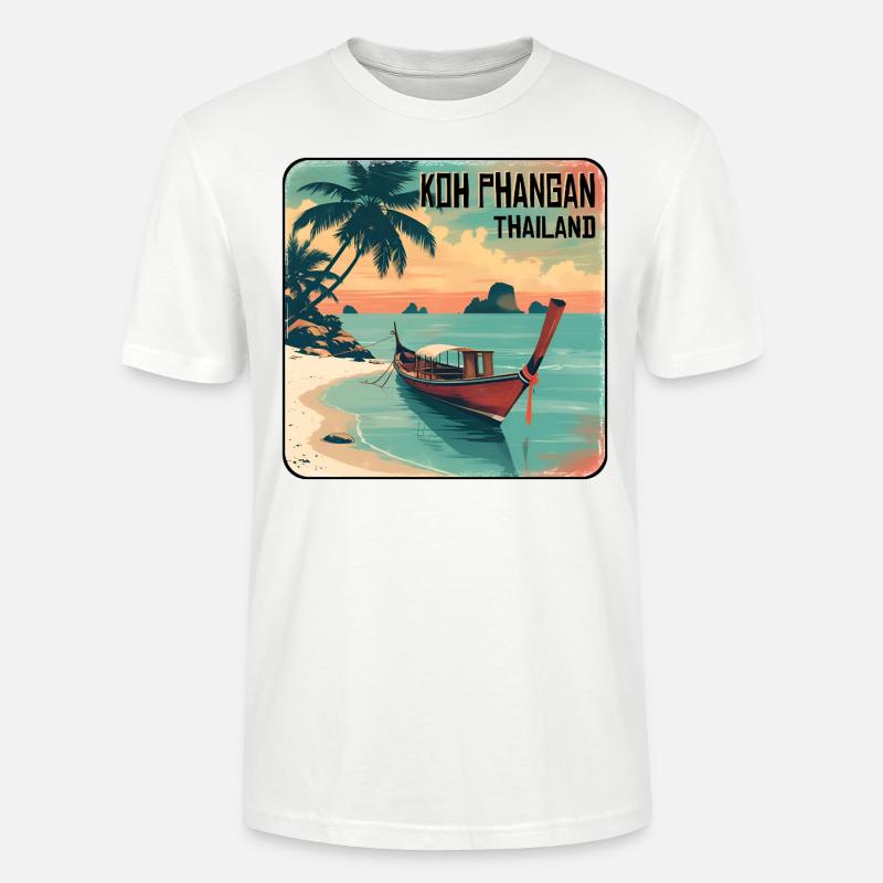 Koh Phangan, Thaïlande - T-shirt bio CRAFTER Stanley Stella Unisexe - blanc