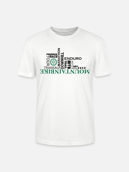 Mountainbike Wordart - Stanley/Stella Unisex Bio-T-Shirt CRAFTER - Weiß