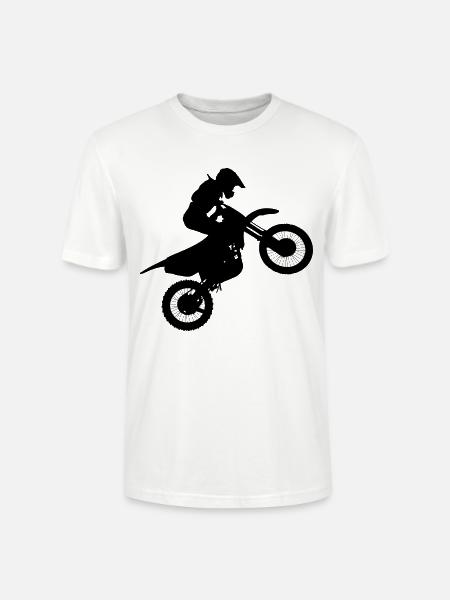 Motocross rider image # - Stanley/Stella CRAFTER Unisex Organic T-Shirt - white