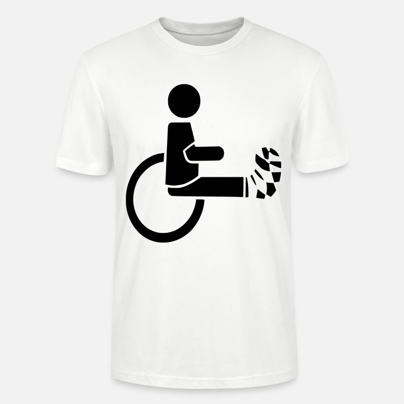 Rollstuhlfahrer mit Bein in Gips # - Stanley/Stella Unisex Bio-T-Shirt CRAFTER - Weiß