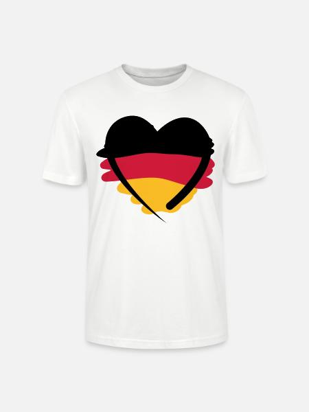 Deutschland Herz - Stanley/Stella Unisex Bio-T-Shirt CRAFTER - Weiß