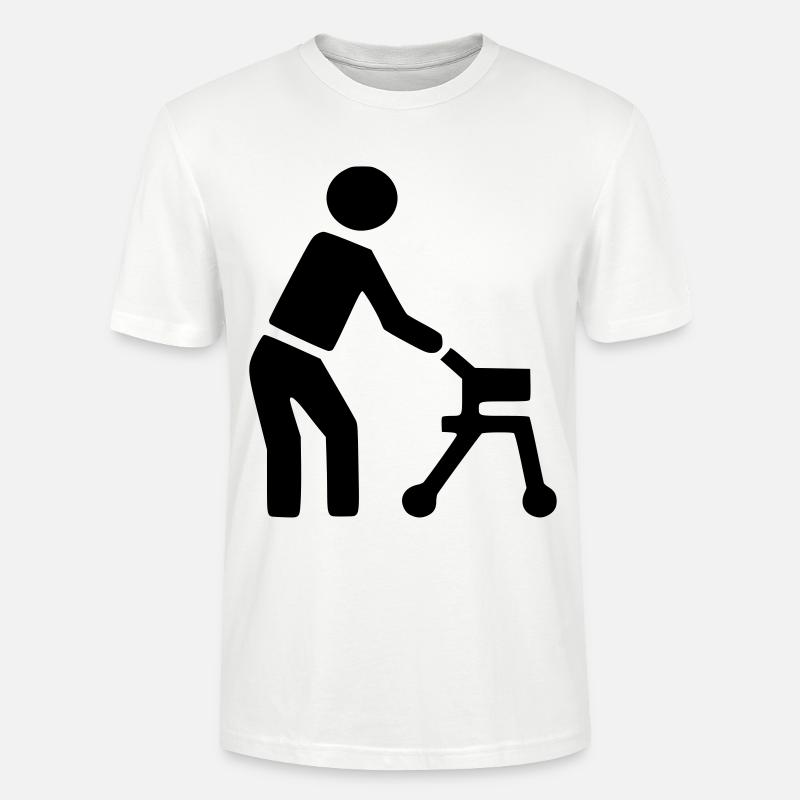 Behinderte Person hinter Rollator # - Stanley/Stella Unisex Bio-T-Shirt CRAFTER - Weiß