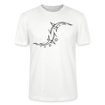 Tribal with stars - Stanley/Stella CRAFTER Unisex Organic T-Shirt - white - Front - Alina (178cm) & Michal (187cm)