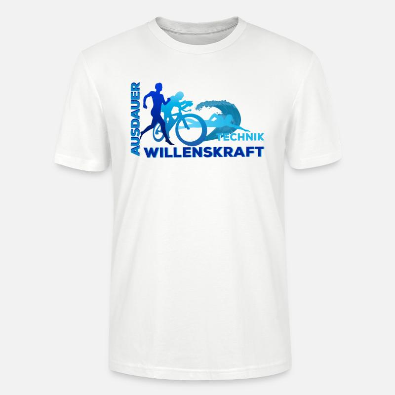 Triathlon - Ausdauer - Technik - Willenskraft - Stanley/Stella Unisex Bio-T-Shirt CRAFTER - Weiß