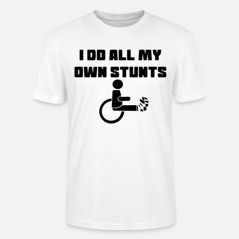 Rollstuhlfahrer mit Bein in Gips # - Stanley/Stella Unisex Bio-T-Shirt CRAFTER - Weiß