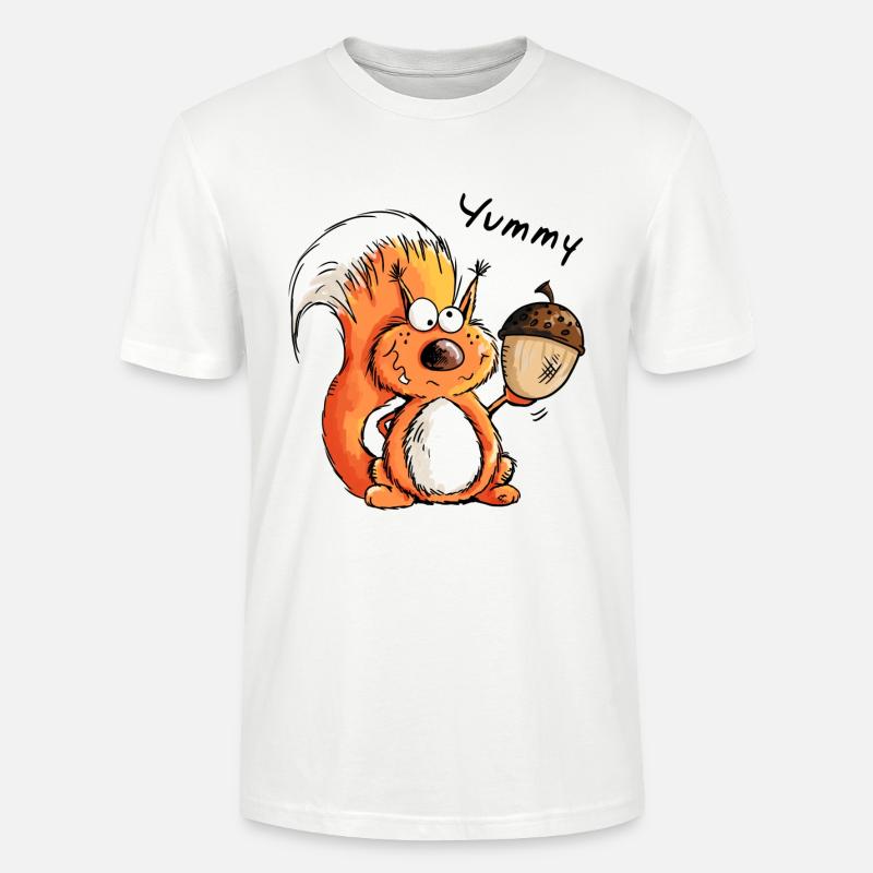 Yummy Eichhörnchen - Tier - Tiere - Comic - Stanley/Stella Unisex Bio-T-Shirt CRAFTER - Weiß