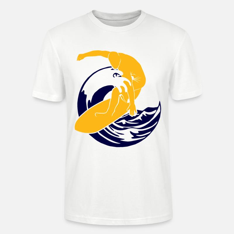 Planche de surf | Surfeur | Surfer - T-shirt bio CRAFTER Stanley Stella Unisexe - blanc