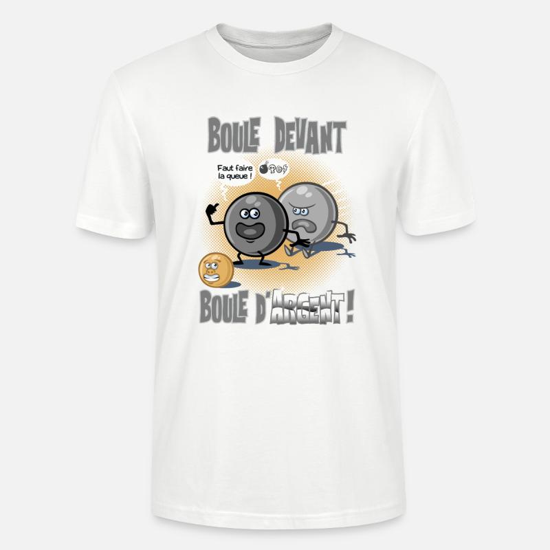 Boule devant boule d'argent - T-shirt bio CRAFTER Stanley Stella Unisexe - blanc