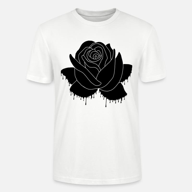 Graffiti einer schwarzen Rose - Stanley/Stella Unisex Bio-T-Shirt CRAFTER - Weiß