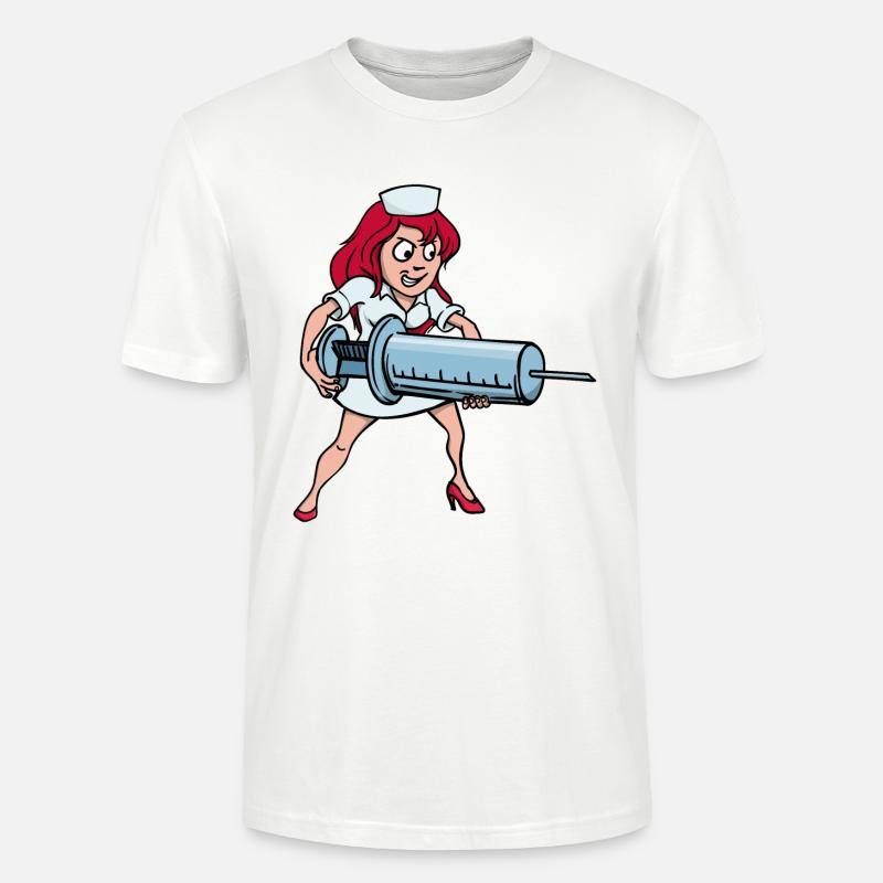 Krankenschwester Spritze Injektion Impfung Beruf - Stanley/Stella Unisex Bio-T-Shirt CRAFTER - Weiß