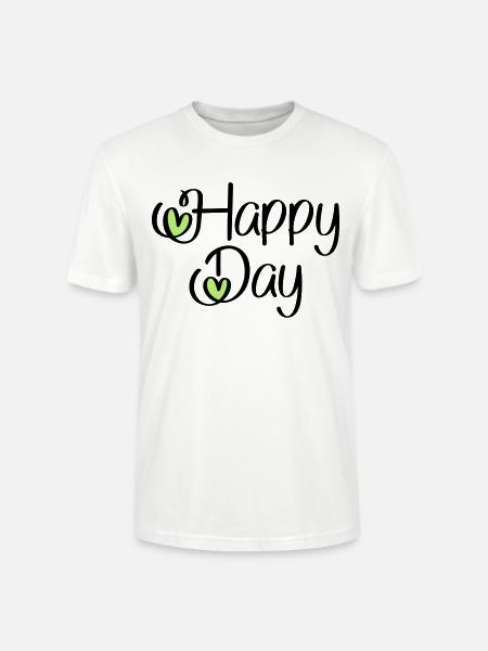 Happy Day - Stanley/Stella CRAFTER Unisex Organic T-Shirt - white