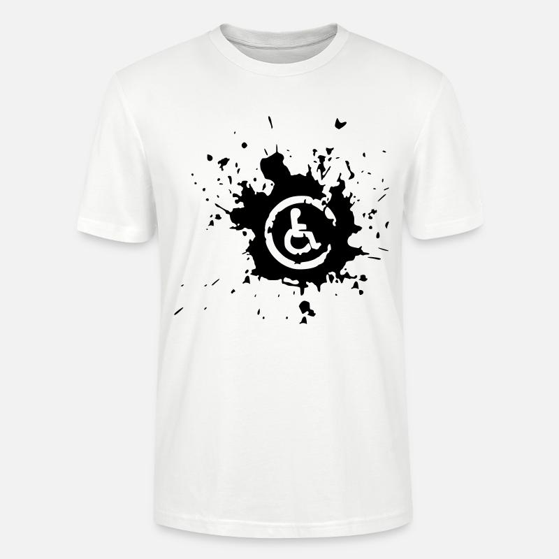 Bild Rollstuhl Behinderte Farbspritzer * - Stanley/Stella Unisex Bio-T-Shirt CRAFTER - Weiß