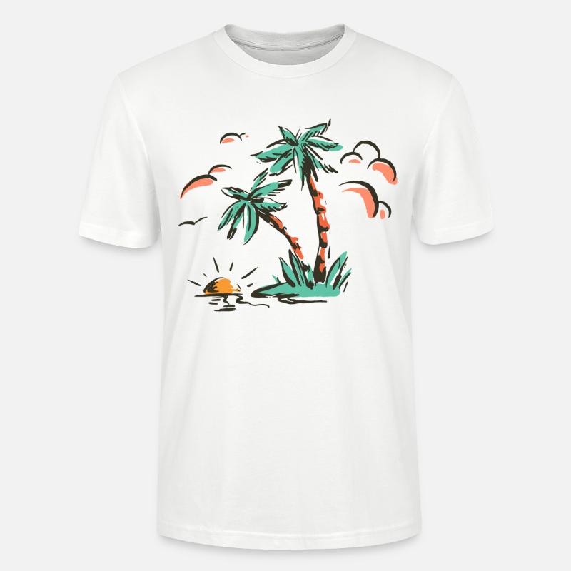 Palmen Strand Sonne Sommer - Stanley/Stella Unisex Bio-T-Shirt CRAFTER - Weiß
