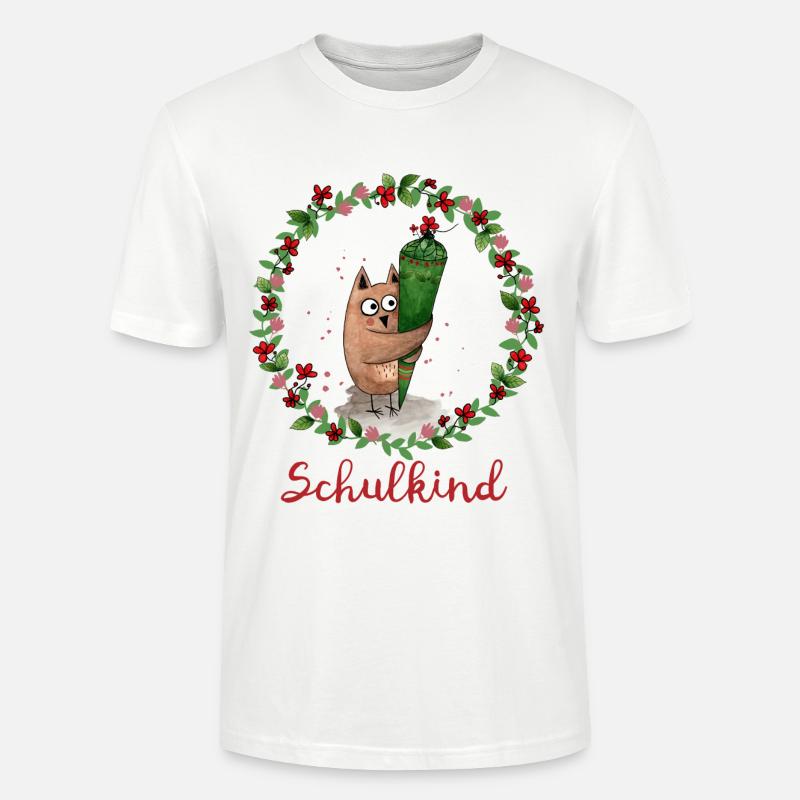 Schulkind Eule - Stanley/Stella Unisex Bio-T-Shirt CRAFTER - Weiß