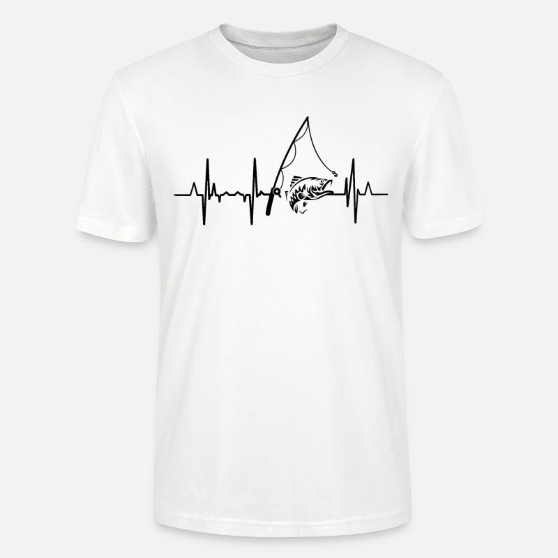 Ligne de cœur de pêche - T-shirt bio CRAFTER Stanley Stella Unisexe - blanc