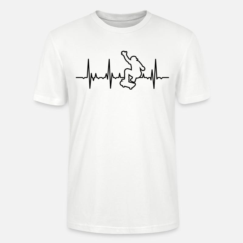 Skateboarding Herzschlag - Stanley/Stella Unisex Bio-T-Shirt CRAFTER - Weiß