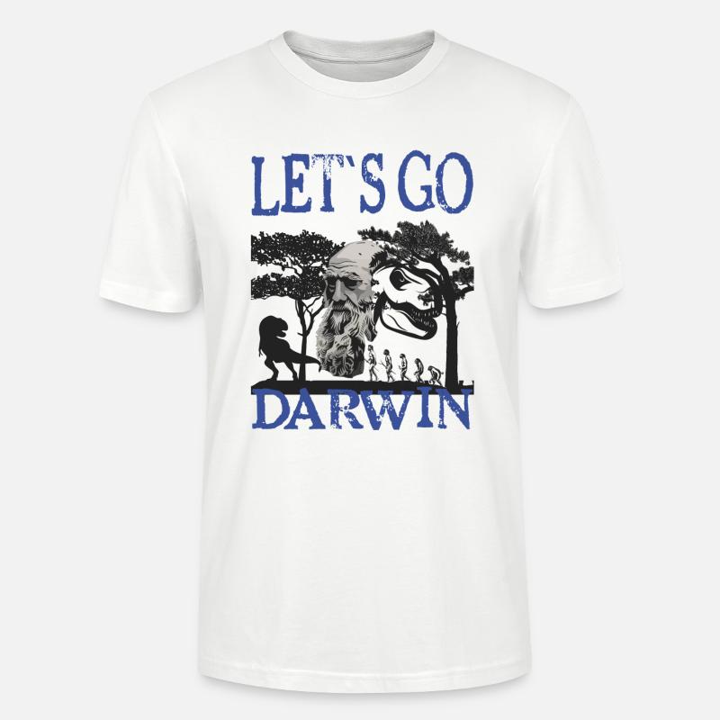 Idée cadeau textile Charles Darwin Evolution - T-shirt bio CRAFTER Stanley Stella Unisexe - blanc