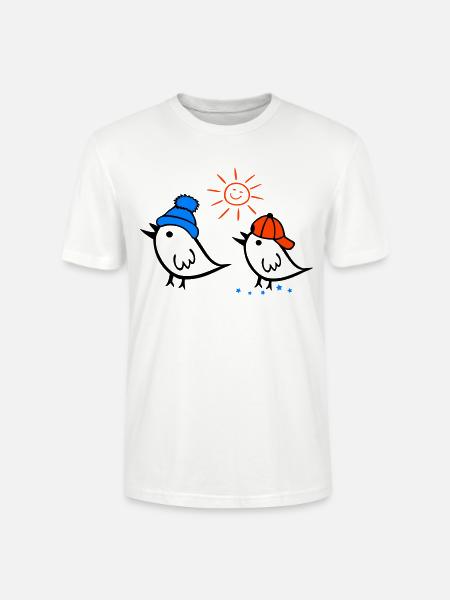 Sparrow, Sun, Spring - Stanley/Stella CRAFTER Unisex Organic T-Shirt - white