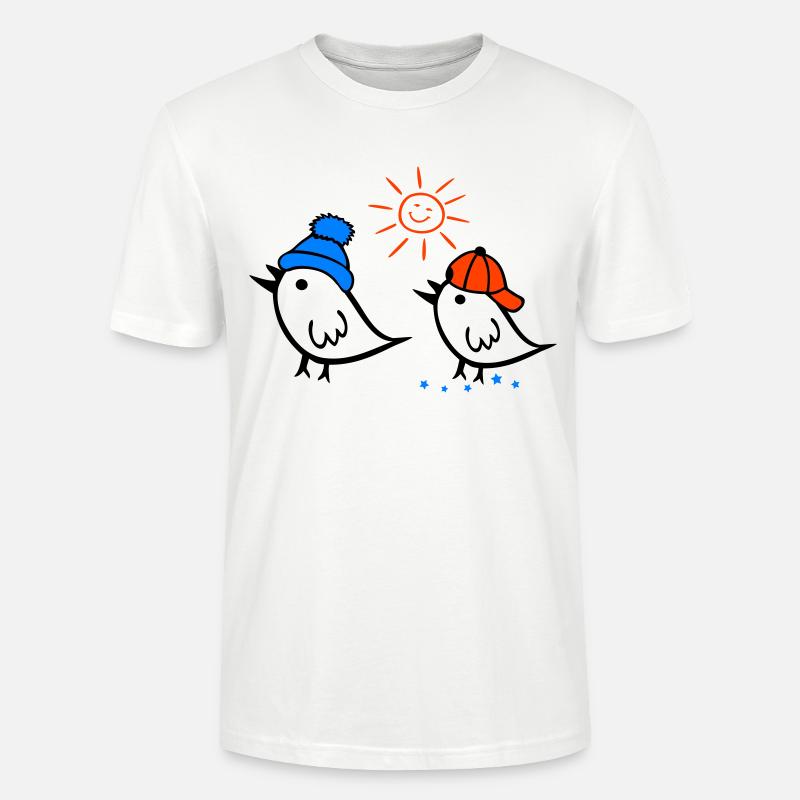 Spatz, Sonne, Frühling - Stanley/Stella Unisex Bio-T-Shirt CRAFTER - Weiß