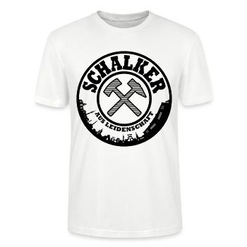 Gelsenkirchen Schalke Leidenschaft Farbe änderbar - Stanley/Stella Unisex Bio-T-Shirt CRAFTER - Weiß - Vorne - Alina (178cm) & Michal (187cm)