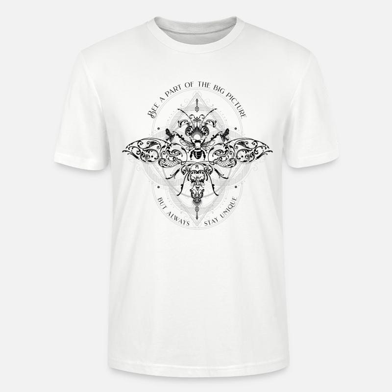 Bee Psychedelic Geometry Pattern cool dicton - T-shirt bio CRAFTER Stanley Stella Unisexe - blanc