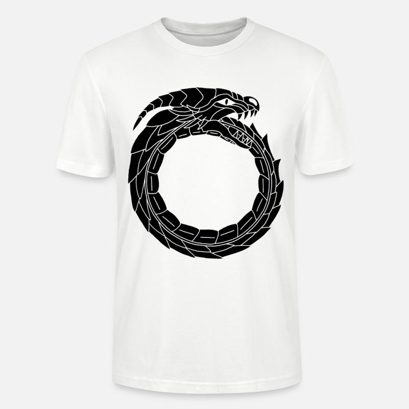 Verschlingender Schwarzer Drache - Stanley/Stella Unisex Bio-T-Shirt CRAFTER - Weiß