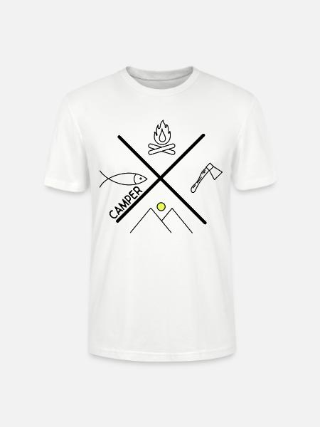 Fun design for campers - Stanley/Stella CRAFTER Unisex Organic T-Shirt - white