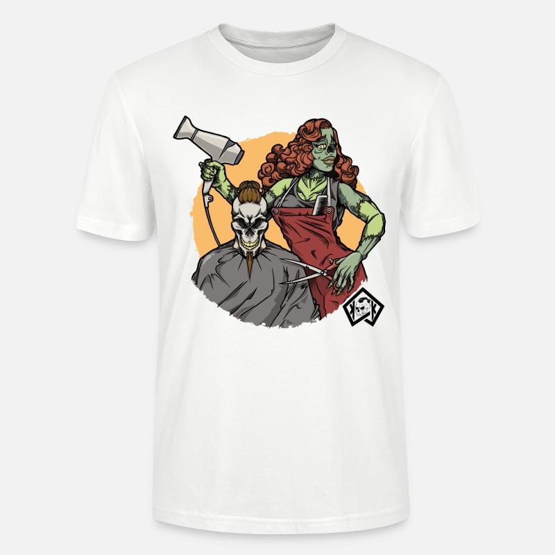Coiffeur, Coiffeur, Coiffeur, Coiffeur, Barbier - T-shirt bio CRAFTER Stanley Stella Unisexe - blanc