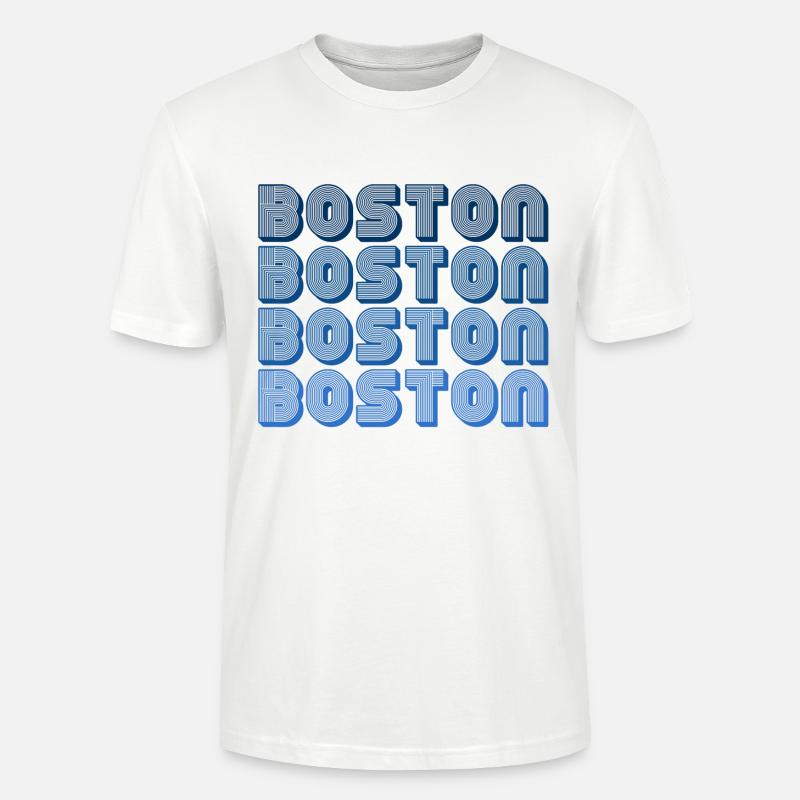 Boston Block Grid Muster - Stanley/Stella Unisex Bio-T-Shirt CRAFTER - Weiß