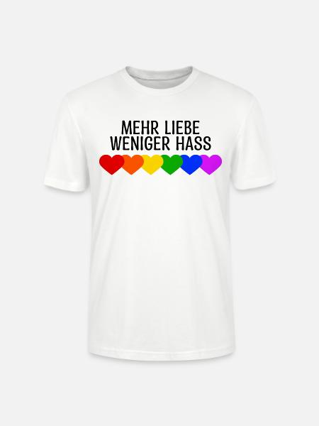 Regenbogen Herz Lgbt Bisexuell Statement - Stanley/Stella Unisex Bio-T-Shirt CRAFTER - Weiß