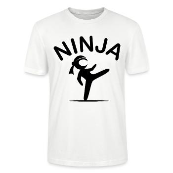 Ninja Kampfsport Kämpfer Symbol Cartoon Comic icon - Stanley/Stella Unisex Bio-T-Shirt CRAFTER - Weiß - Vorne - Alina (178cm) & Michal (187cm)