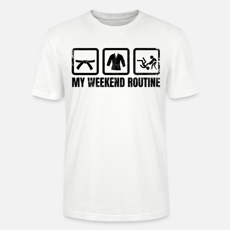Judoka Wochenend Routine - Stanley/Stella Unisex Bio-T-Shirt CRAFTER - Weiß