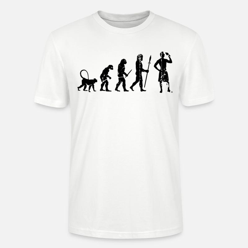 L’évolution de l’amateur de crème glacée - T-shirt bio CRAFTER Stanley Stella Unisexe - blanc