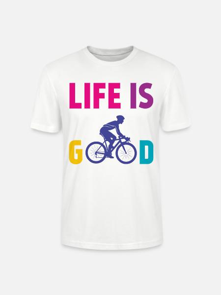 Radfahren - Das Leben ist gut - Stanley/Stella Unisex Bio-T-Shirt CRAFTER - Weiß