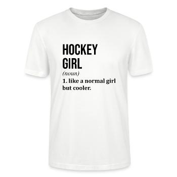 Hockey Hockey Hockey - Stanley/Stella CRAFTER Unisex Organic T-Shirt - white - Front - Alina (178cm) & Michal (187cm)