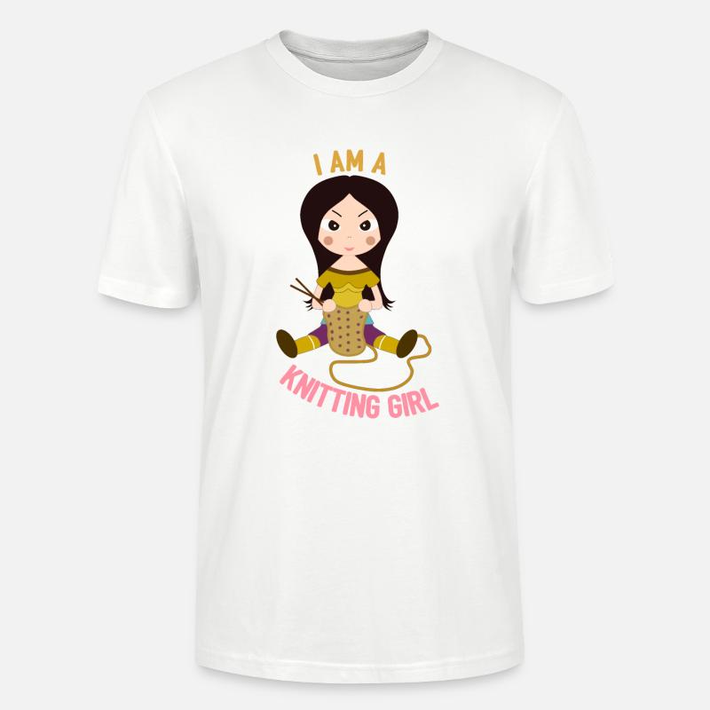Ich bin ein Strickmädchen - Stanley/Stella Unisex Bio-T-Shirt CRAFTER - Weiß