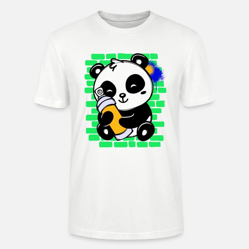 Graffiti Panda Zeichnen Illustration Spraydose - Stanley/Stella Unisex Bio-T-Shirt CRAFTER - Weiß