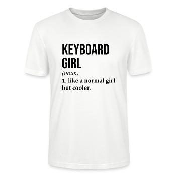 Clavier Clavier Clavier - T-shirt bio CRAFTER Stanley Stella Unisexe - blanc - Devant - Alina (178cm) & Michal (187cm)